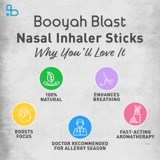 BOOYAH BLAST Nasal Stick, Nasal Inhaler Stick 4PK (Winter Chill, Citrus Kick, Lavender Dream, Melon Rush)
